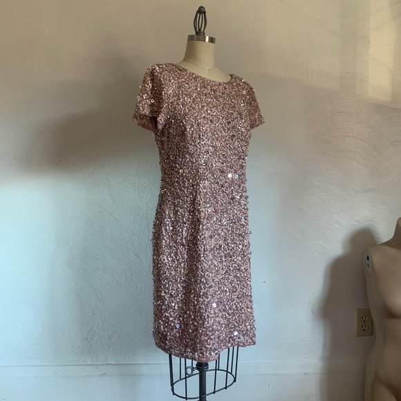 Adrianna Papell Dresses & Skirts - ADRIANA PAPELL NYE New Years Eve sequin party sparkle bodycon wedding guest pink